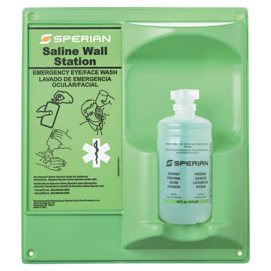 Eyesaline&reg; Wall Mount Eyewash Station - Single - 32 oz